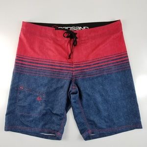 Redsand Red/Navy Blue Swim Trunks/Board Short DU14 BG39